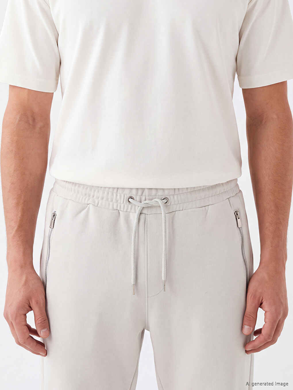 Mashkull Gri Pantallona Sportive Jogger-3