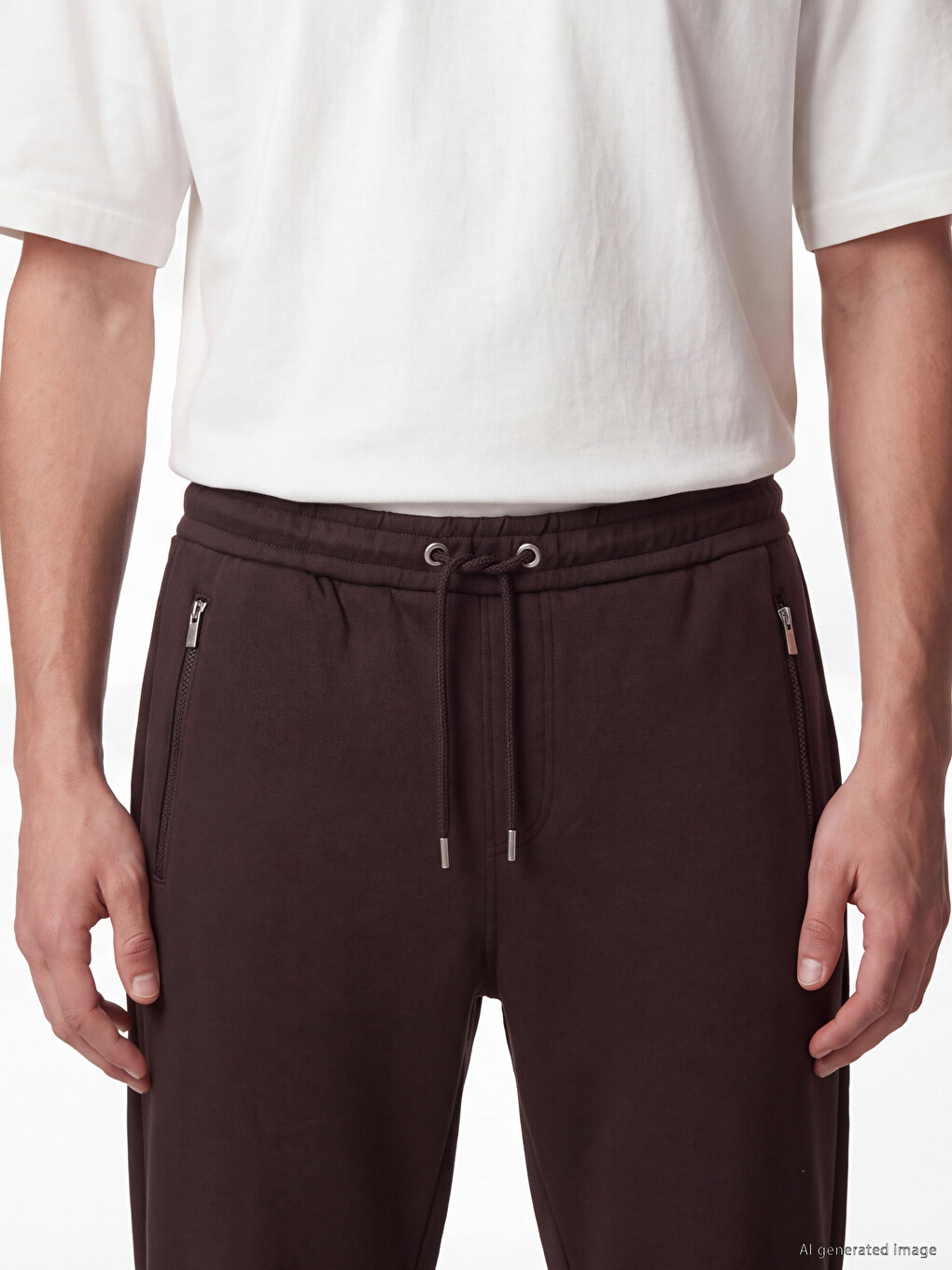 Mashkull Ngjyre Kafe Pantallona Sportive Jogger-2