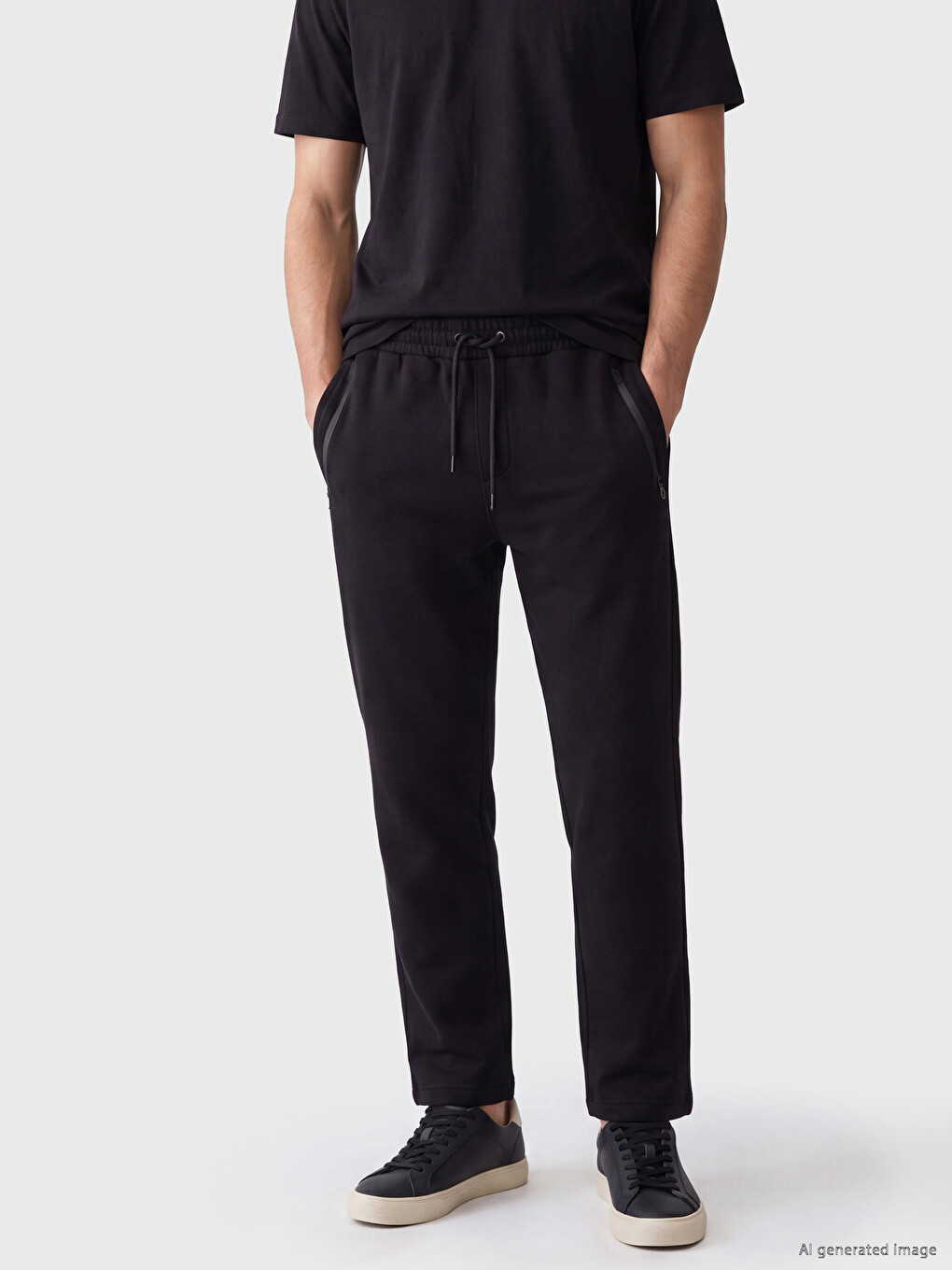 Siyah Regular Fit Erkek Eşofman Altı
