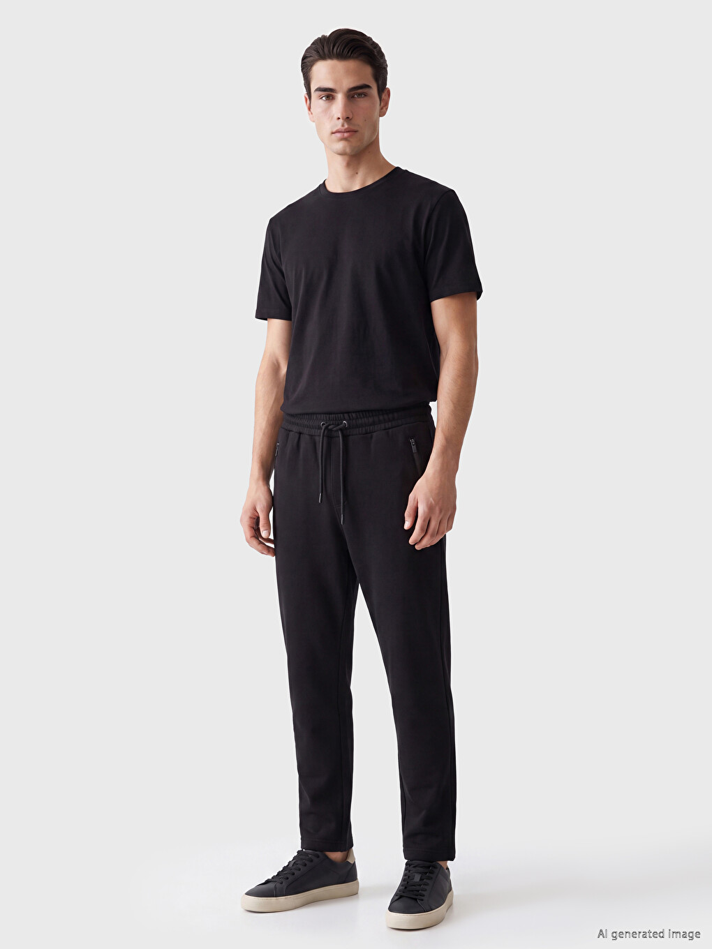 Siyah Regular Fit Erkek Eşofman Altı-1