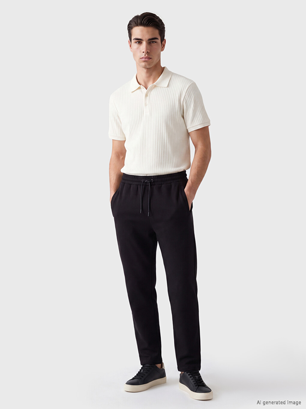 Siyah Regular Fit Erkek Eşofman Altı-1