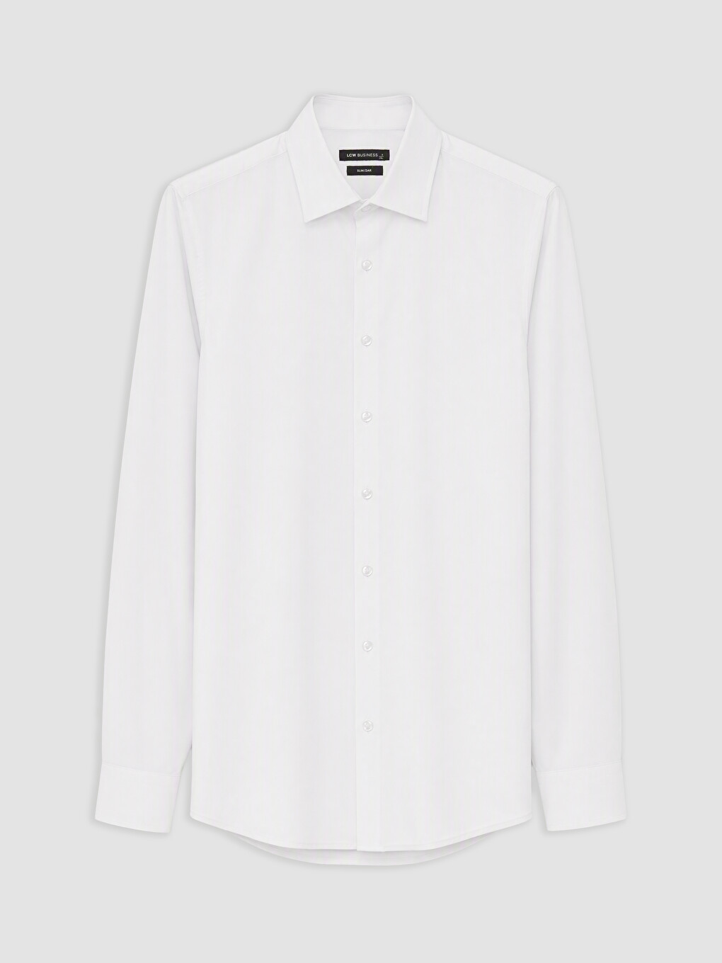 Beyaz Slim Fit Armürlü Erkek Gömlek
