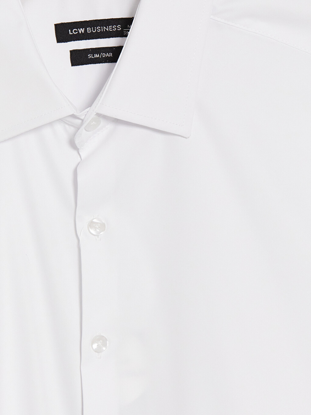 Beyaz Slim Fit Armürlü Erkek Gömlek-2