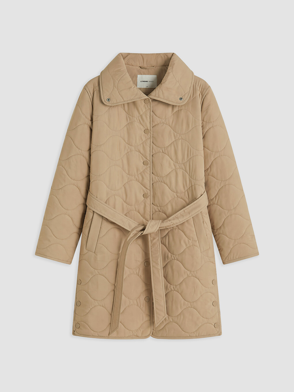 Woman Beige Puffer Coat-5