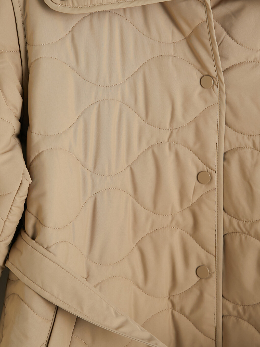 Woman Beige Puffer Coat-7