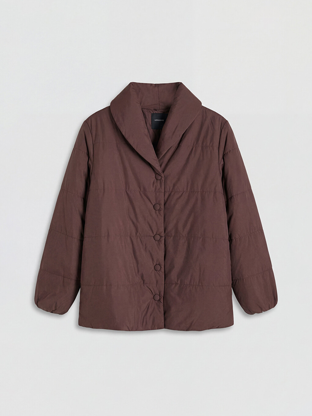 Bordo Ceket Yaka Kadın Şişme Mont-5