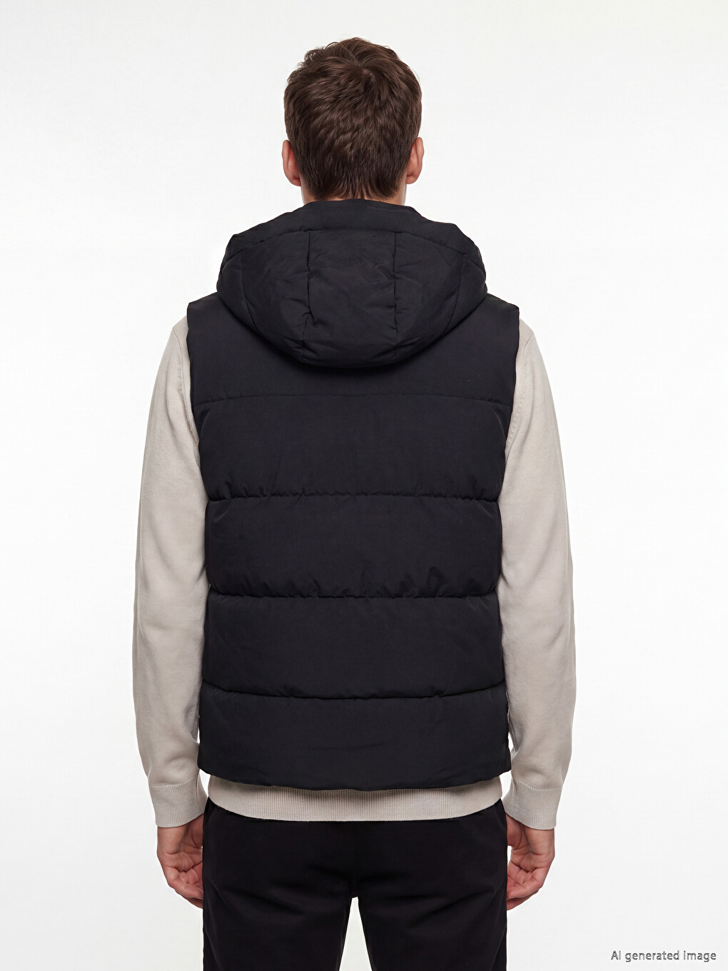 Vestă Matlasată Bărbătească Cu Glugă Regular Fit Basic-3