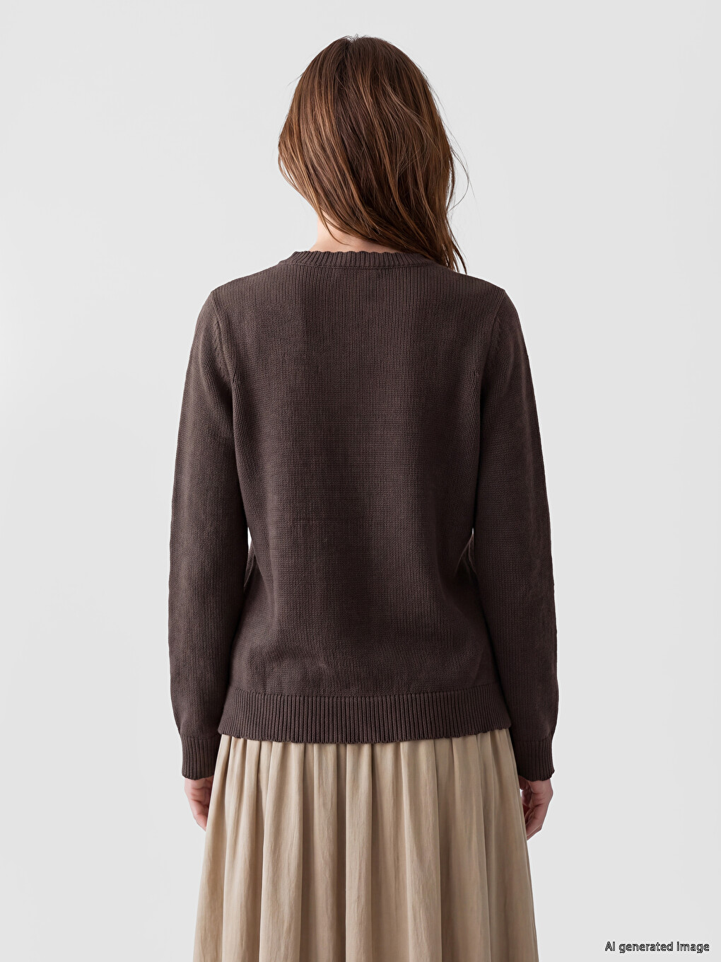 Crew Neck Women's Knitwear Cardigan-3
