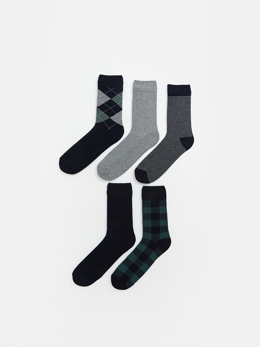 Patterned Men's Ankle Socks 5 Pack