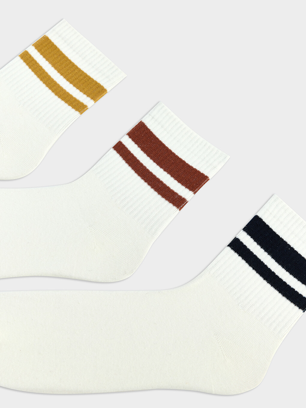 Lot De 3 Paires De Chaussettes De Cheville Rayées Pour Homme-1