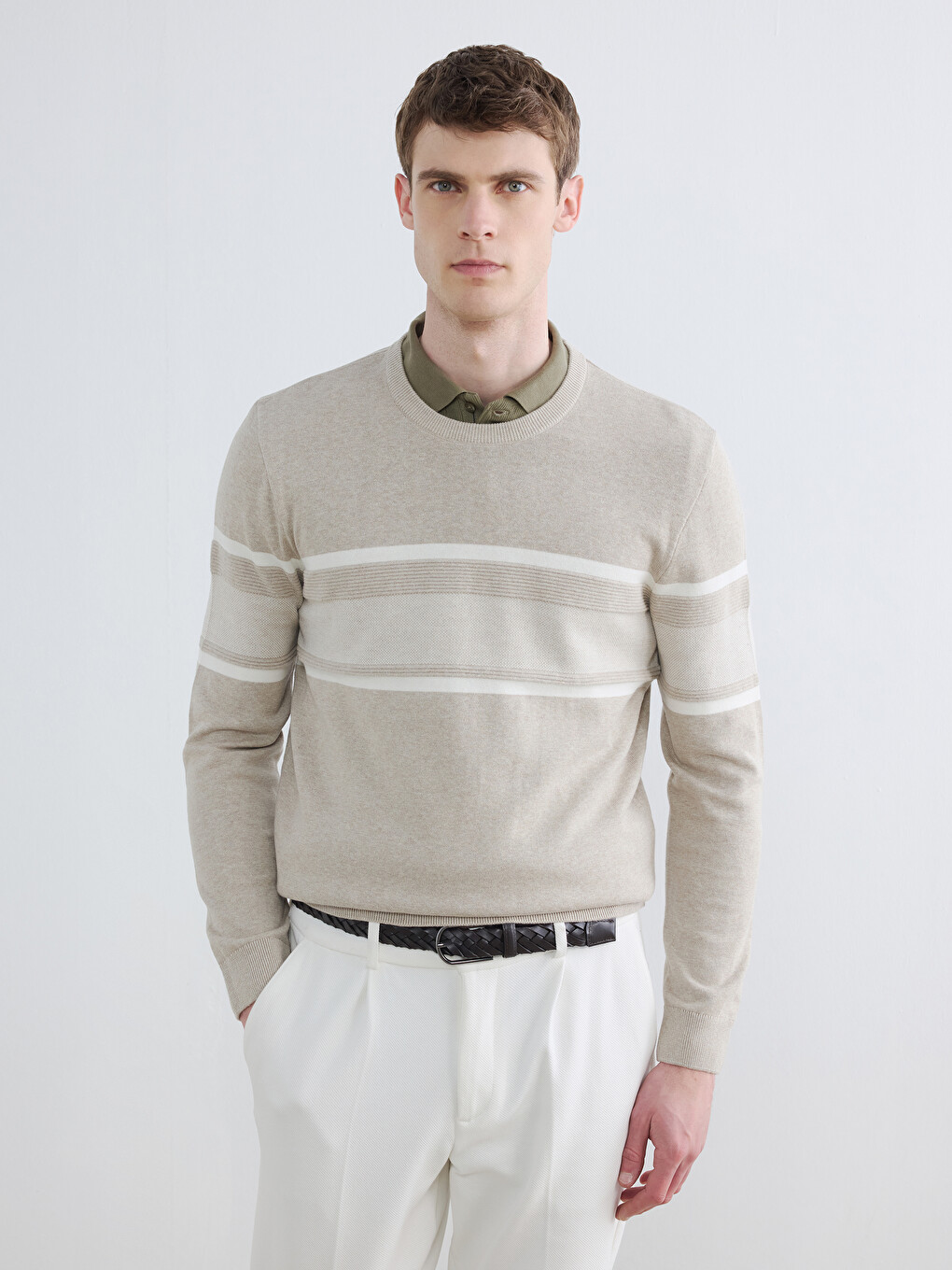Man Beige Sweater