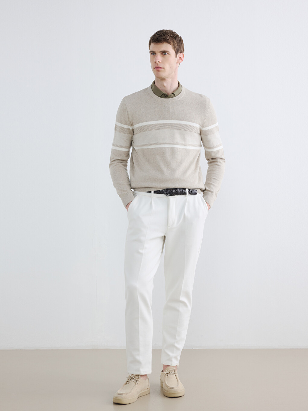 Man Beige Sweater-1