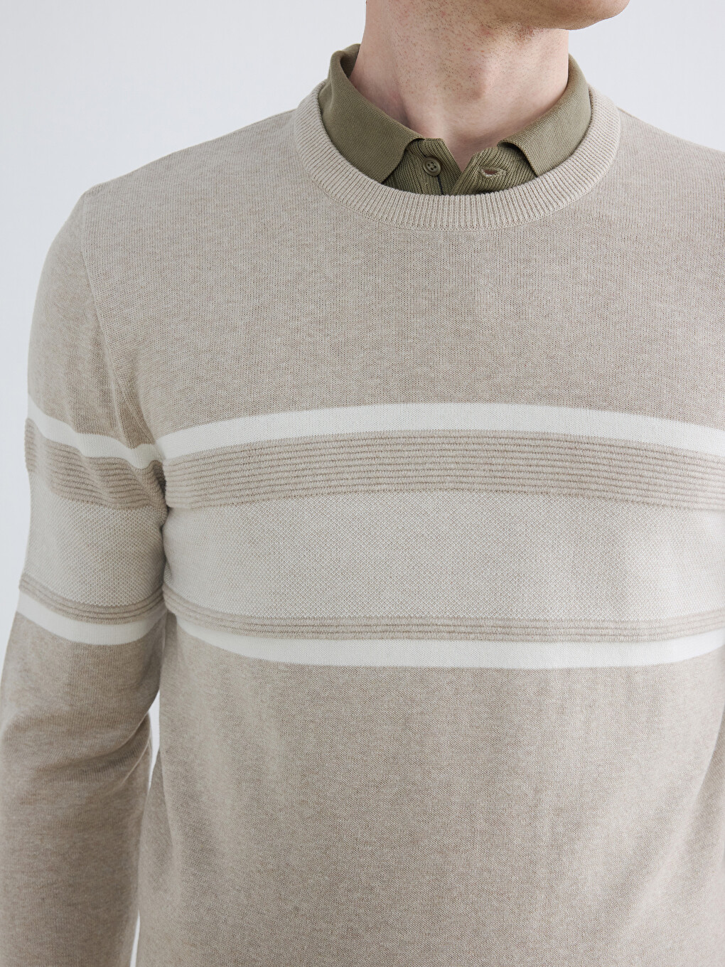 Man Beige Sweater-2