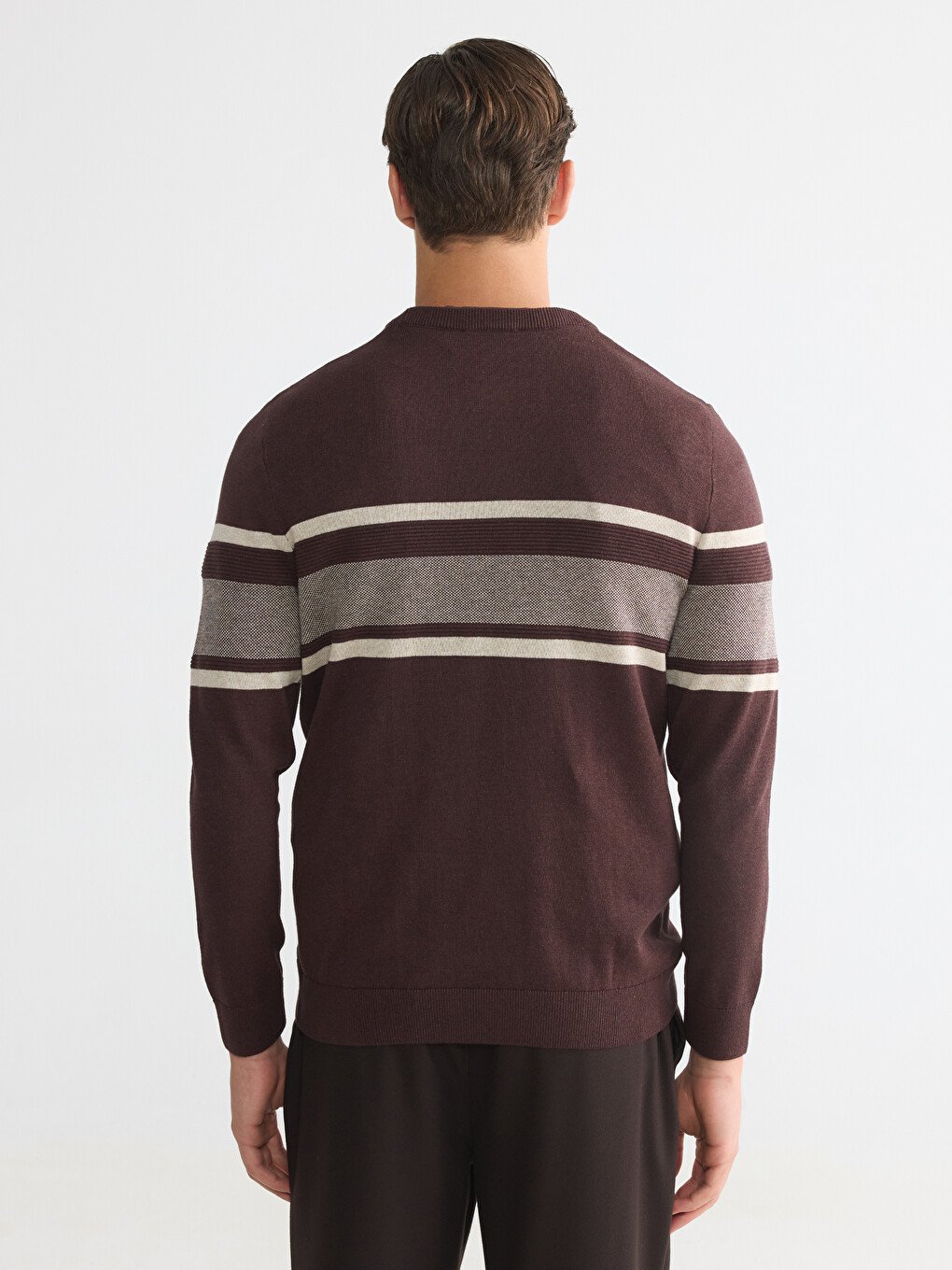 Pulover Tricotat Vărgat Regular Fit Pentru Bărbați-3
