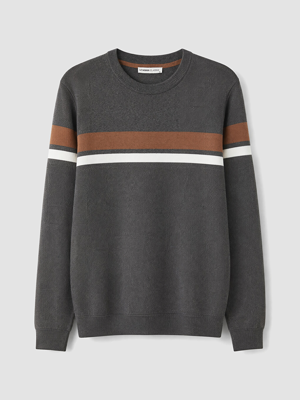Crew Neck Striped Men's Knitwear Sweater-4