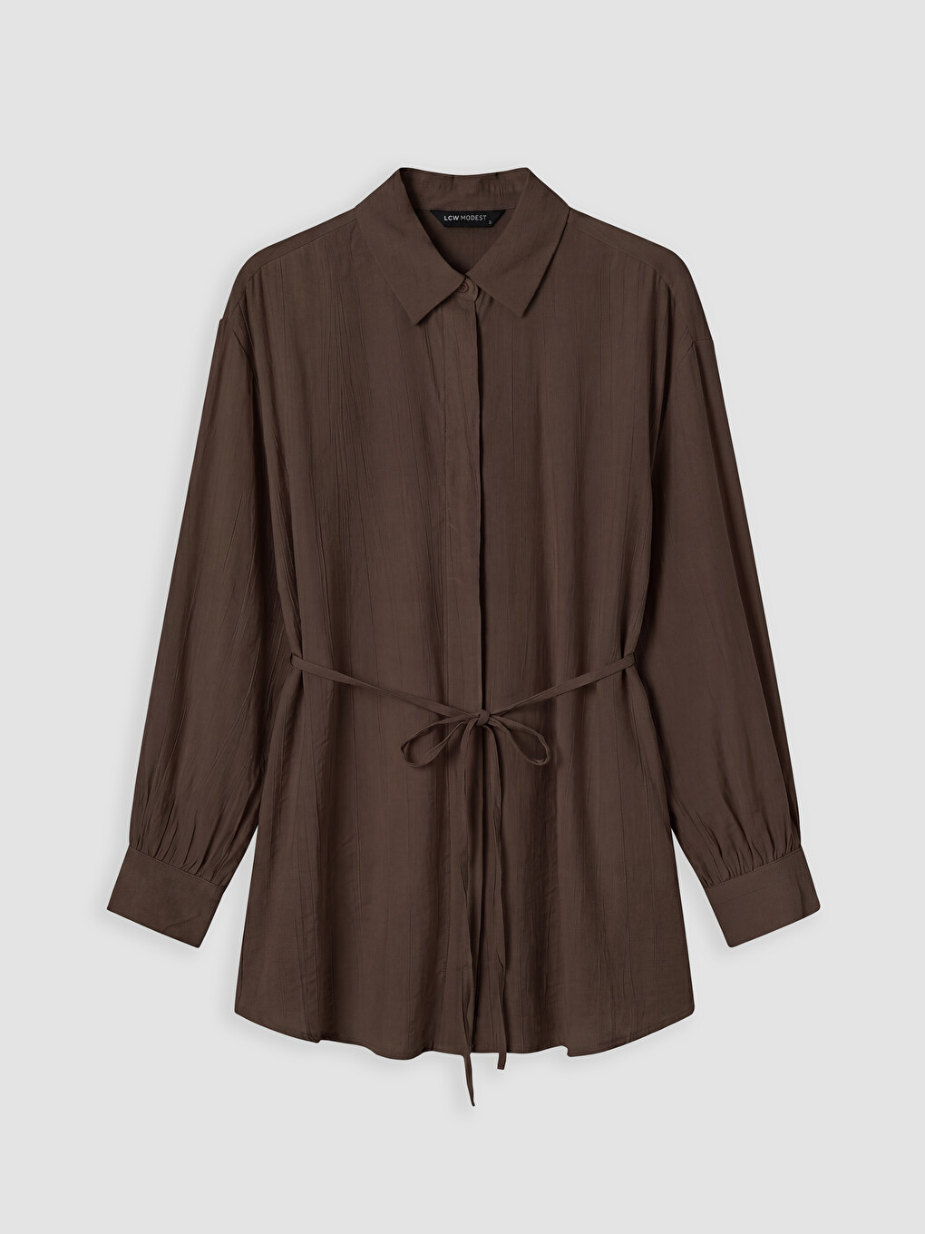 Belted Waist Women's Shirt Tunic