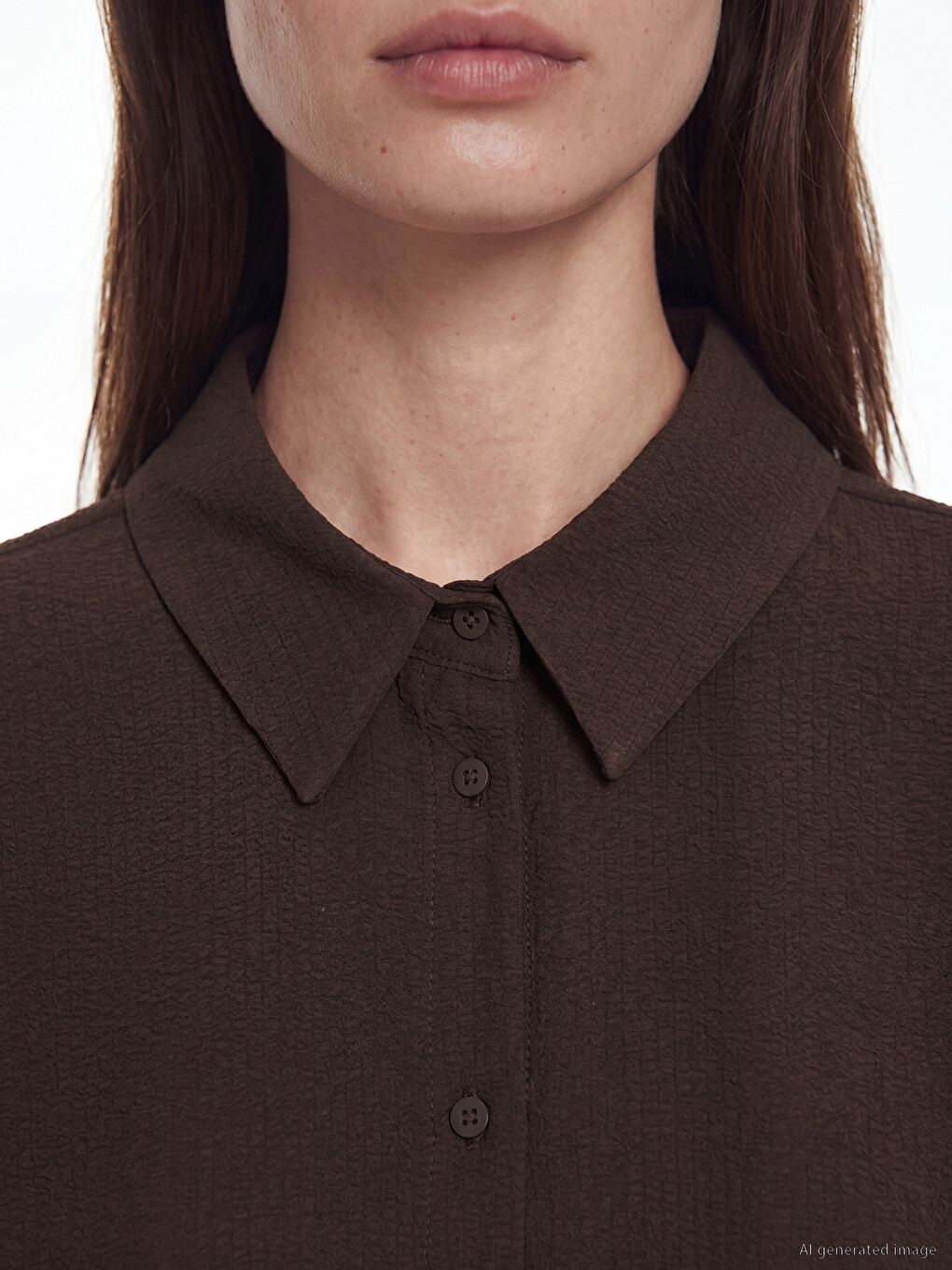 Linen-look Oversize Women's Shirt-2