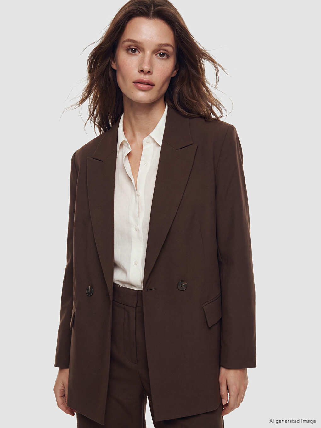 Double Breasted Collar Women's Blazer Jacket