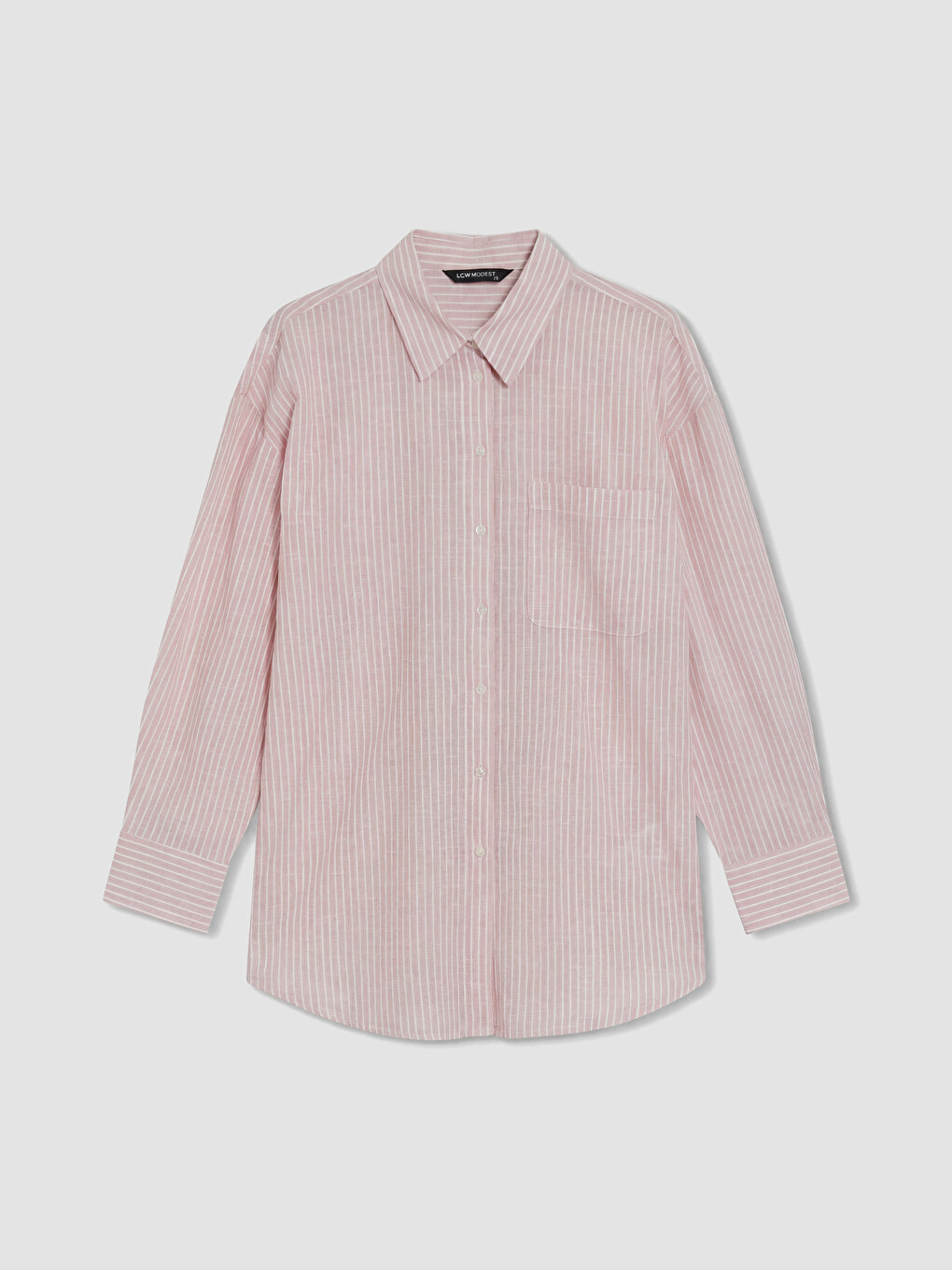 Striped Oversize Poplin Women's Shirt Tunic-4