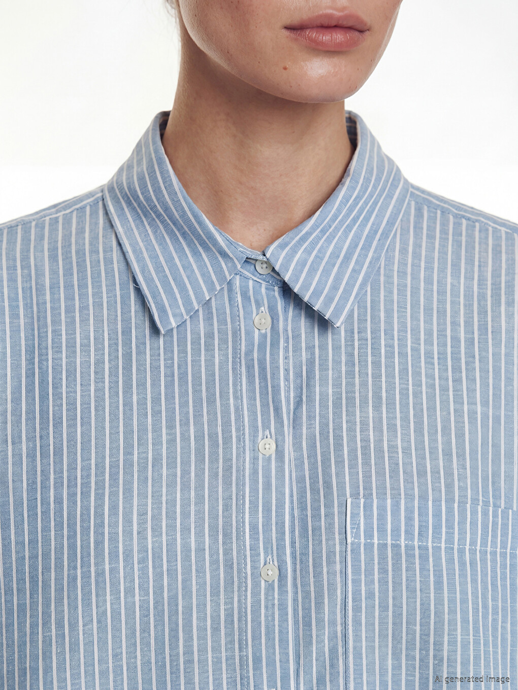 Striped Oversize Poplin Women's Shirt Tunic-2
