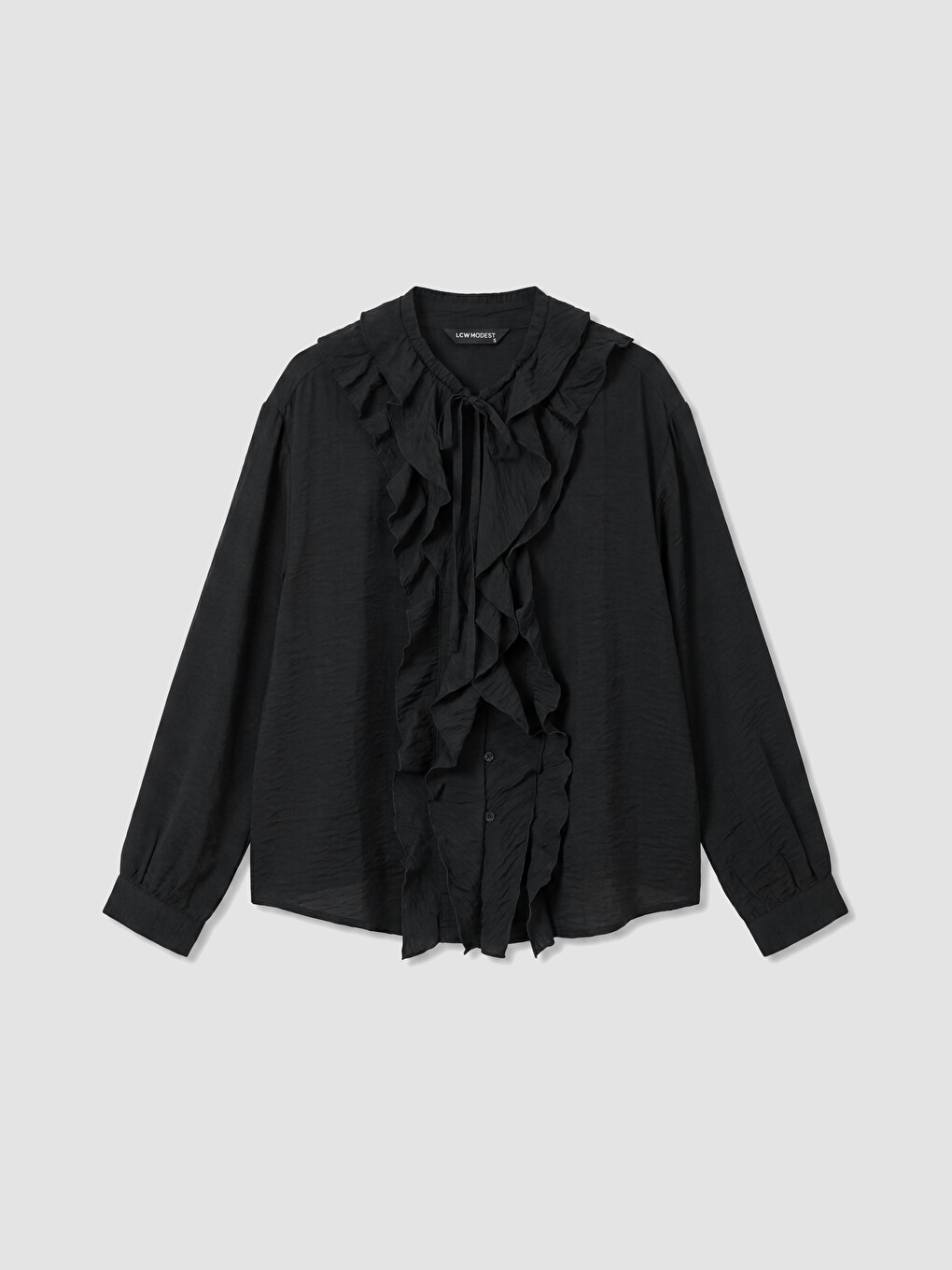 Crew Neck Ruffled Blouse-4