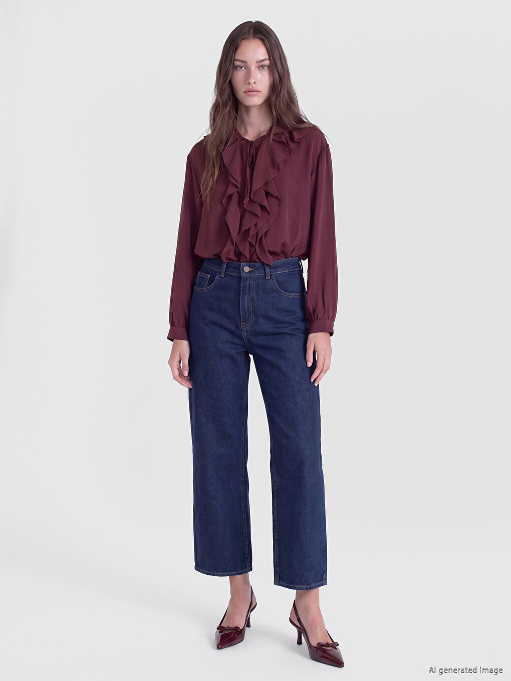Žena Bordo Bluza-1