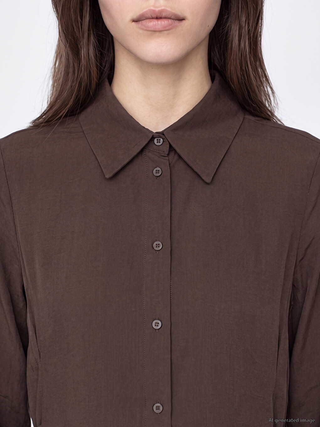 Tie-up Modal Blended Shirt Dress-2