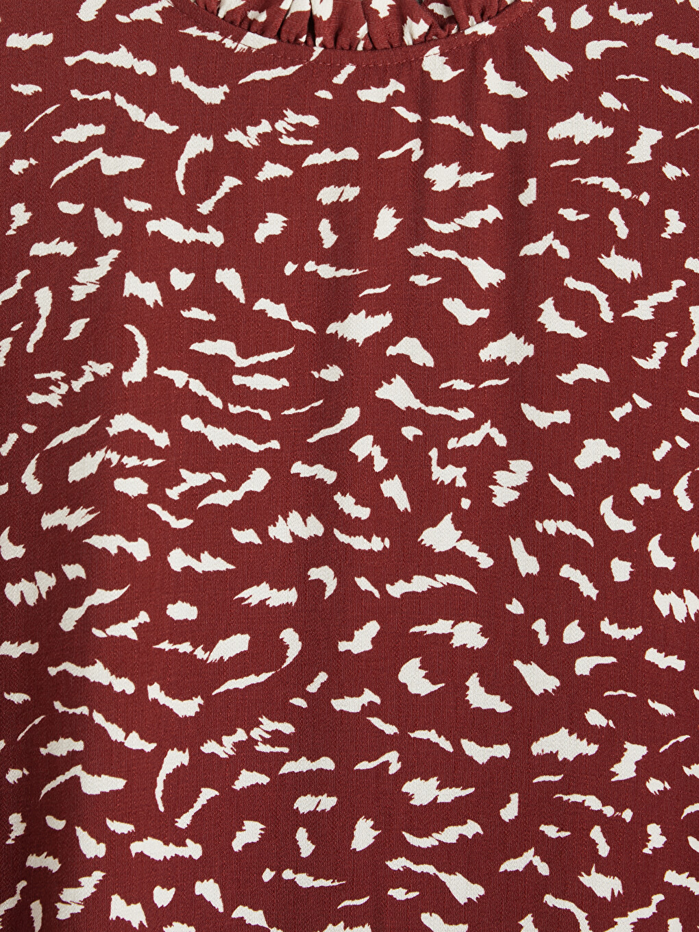 Robe Superposée À Motifs Froncée À Col Officier-6
