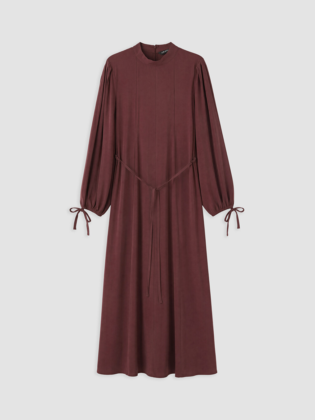 Robe En Mélange De Modal À Col Montant Avec Ceinture À Nouer-4