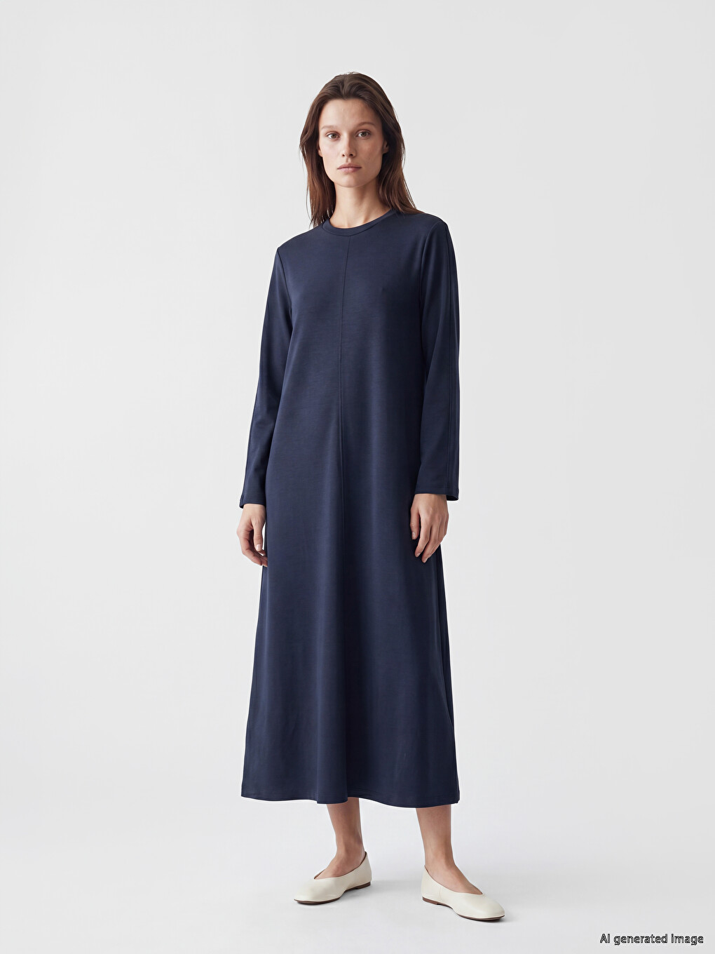 Crew Neck A-line Dress