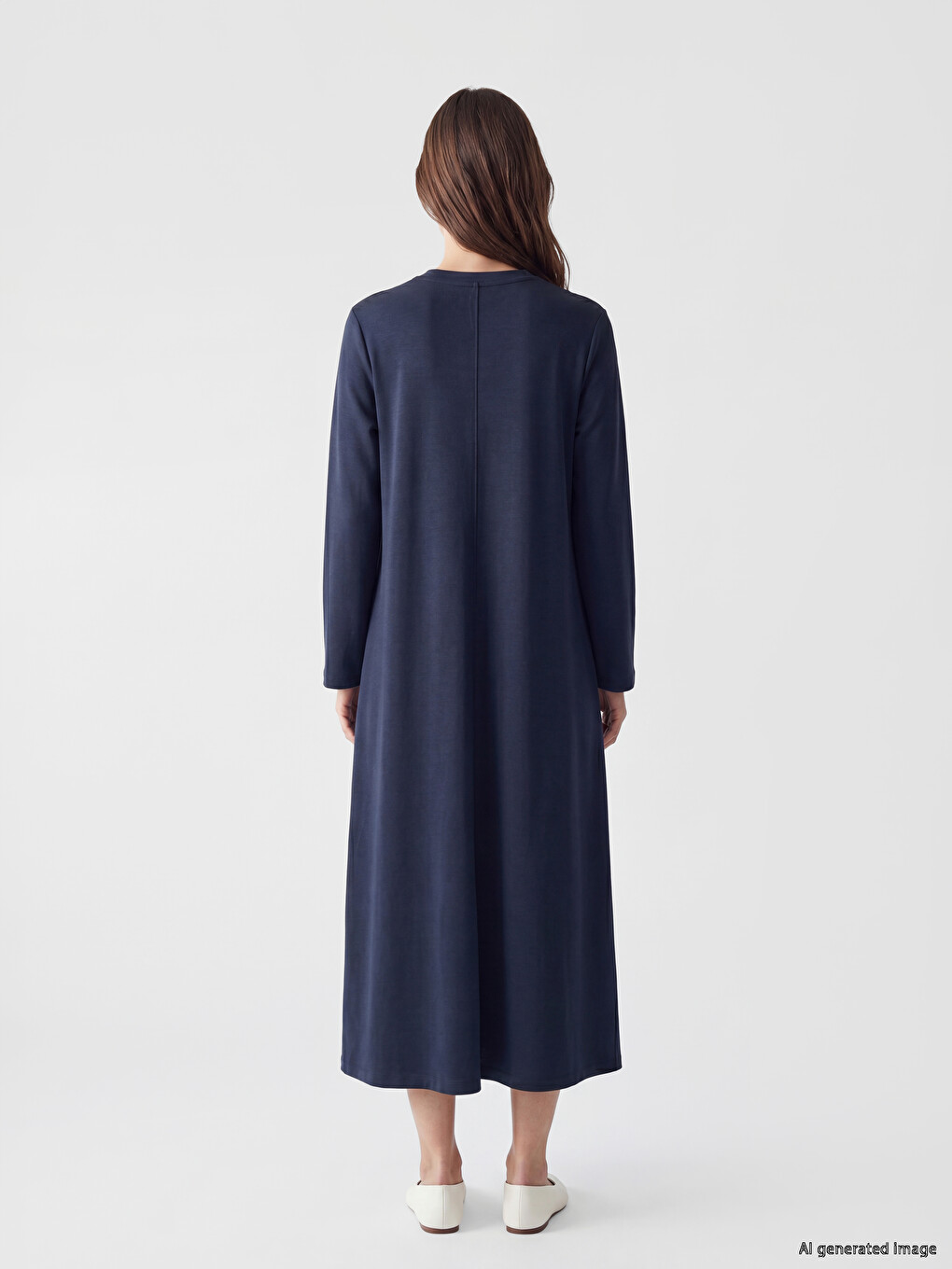Crew Neck A-line Dress-3