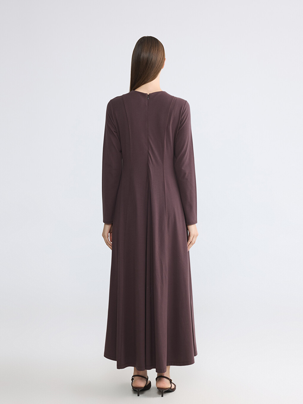 جل درێژی A-line بە قڵاوی گەردن-3