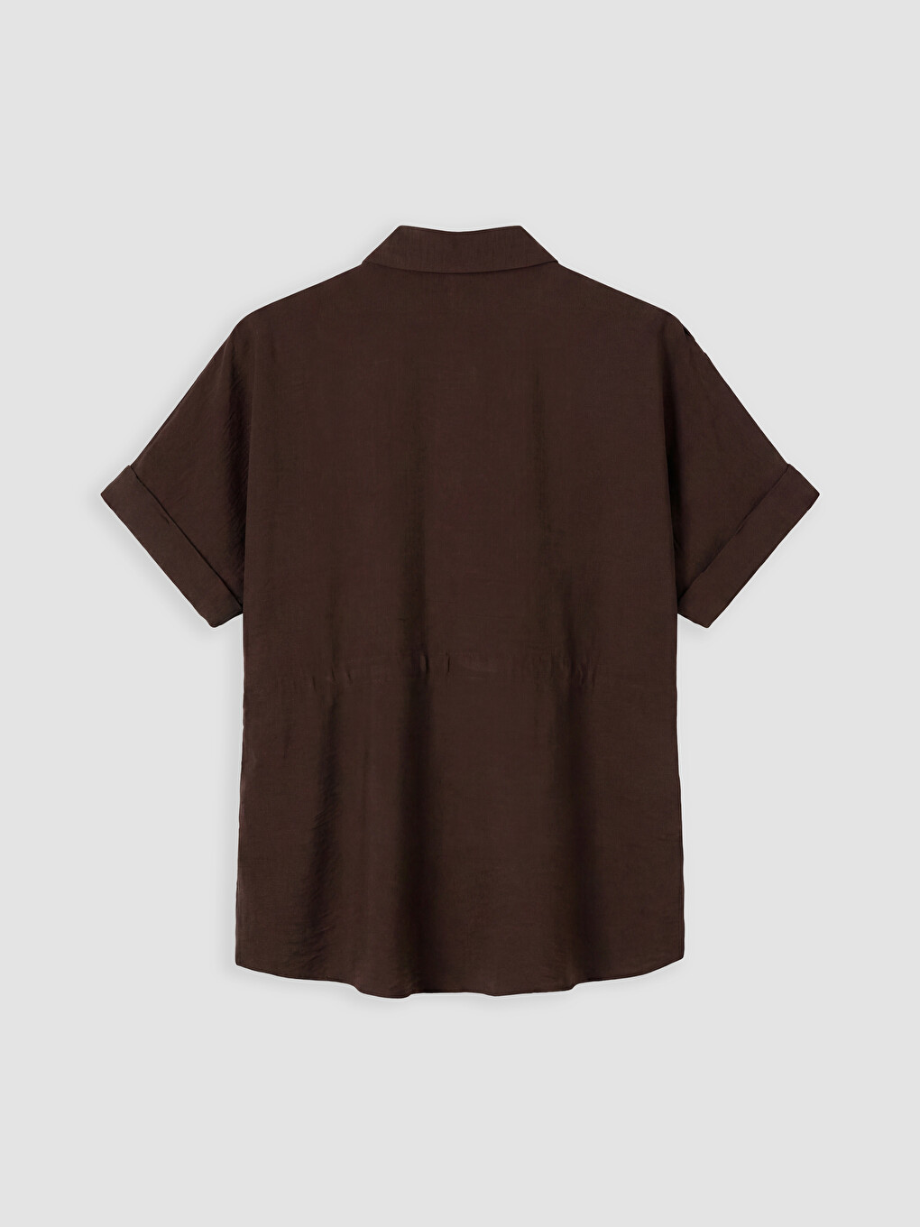 Beli Bağcıklı Oversize Kadın Gömlek-5
