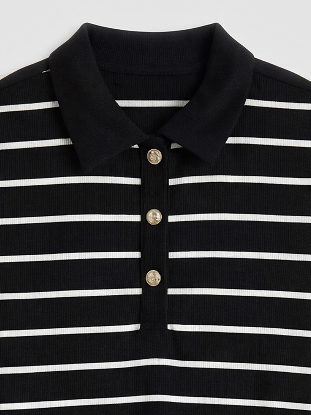 Polo Collar Striped Bodycon Dress-5