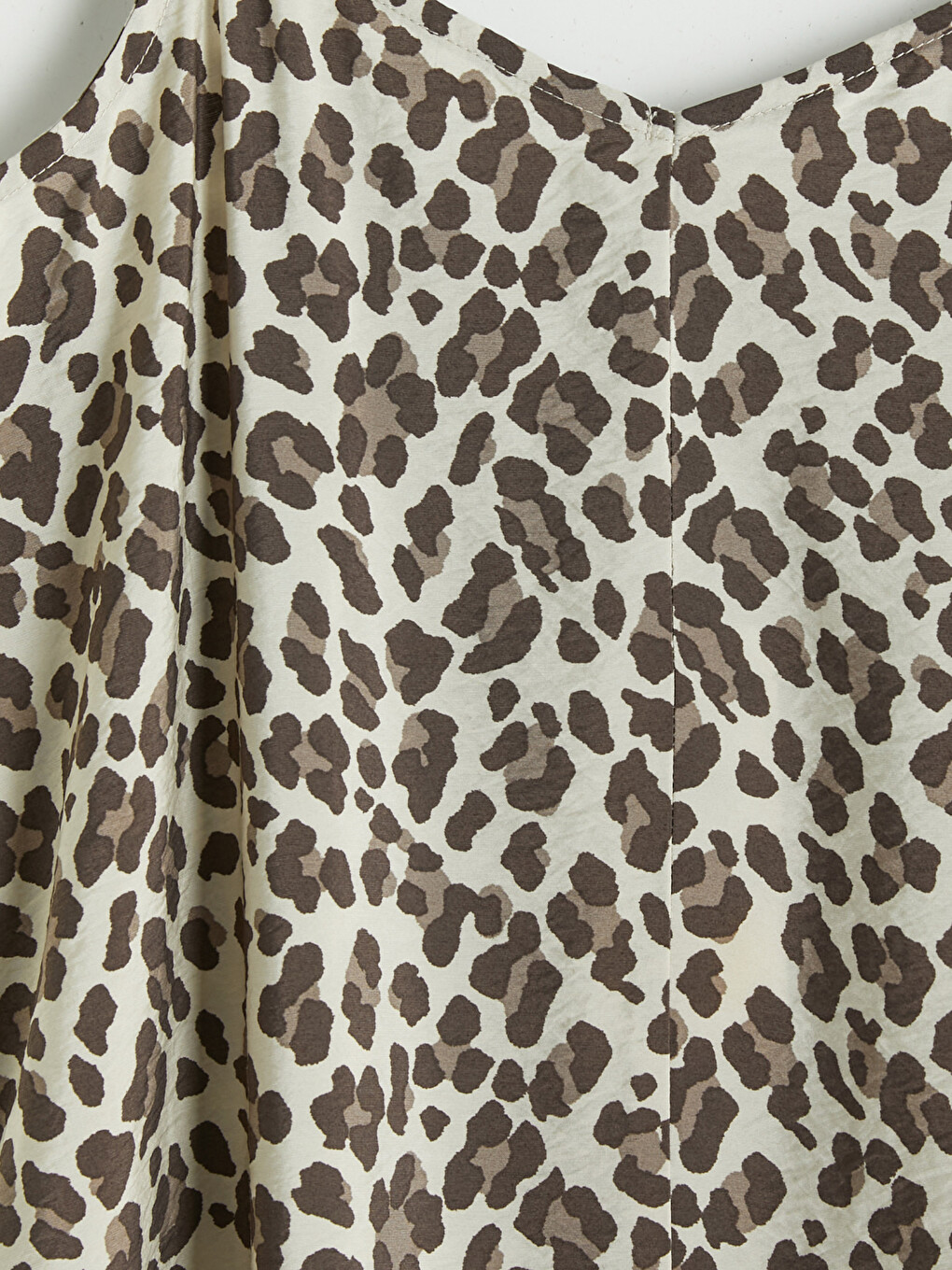 V Neck Leopard Print A Cut Dress-7