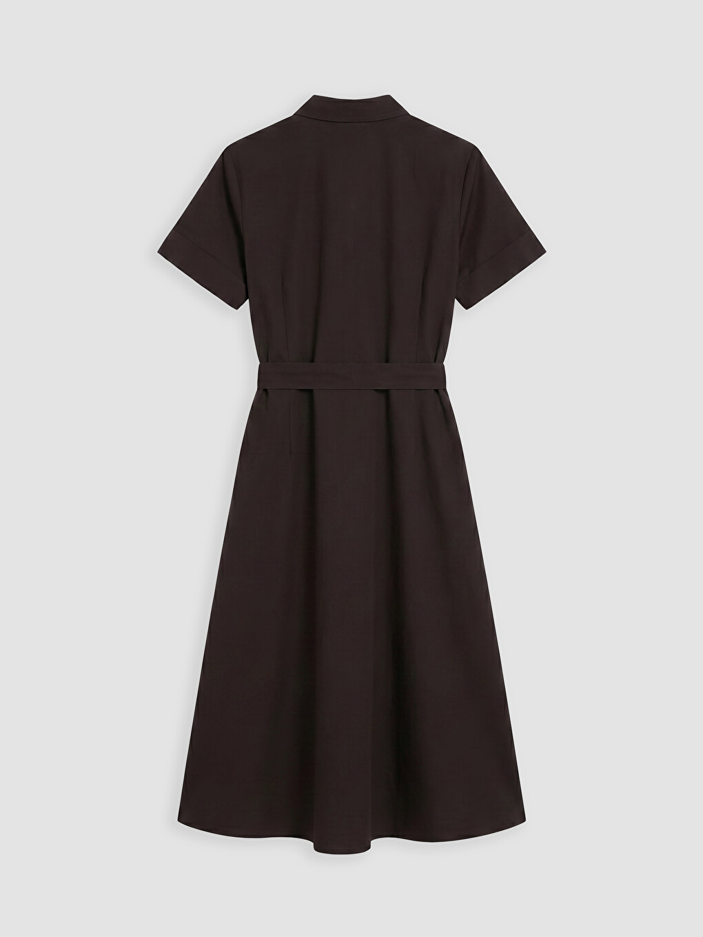 Shirt Collar Poplin A Cut Dress-5