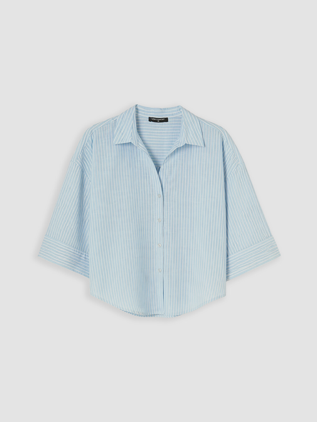 Çizgili Oversize Poplin Kadın Gömlek-4