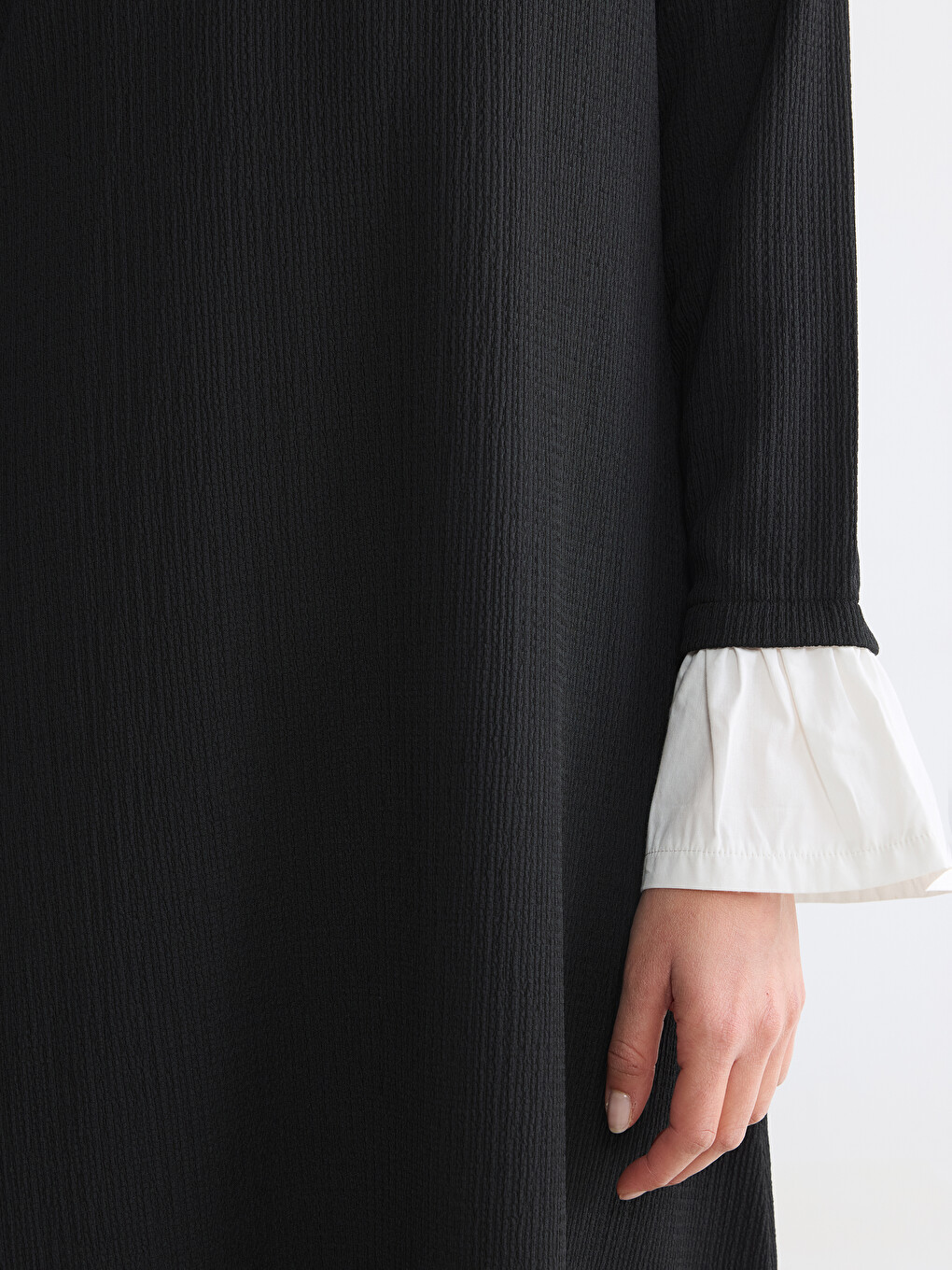 Crew Neck Textured A-line Dress-2