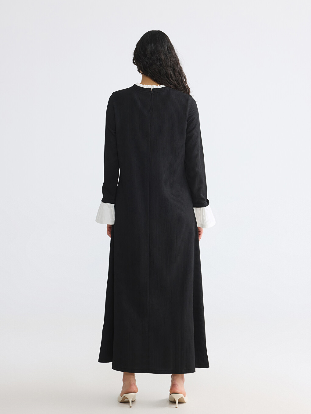 Crew Neck Textured A-line Dress-3