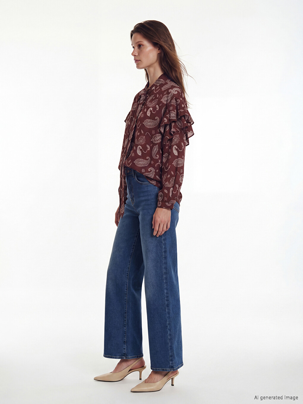 Žena Smeđa Bluza-1
