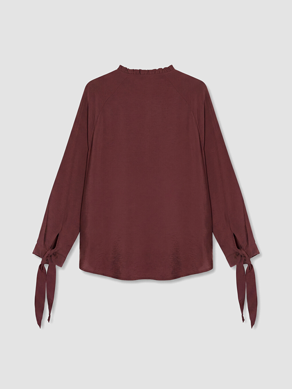 Ruffled Grandad Collar Women's Shirt Tunic-6