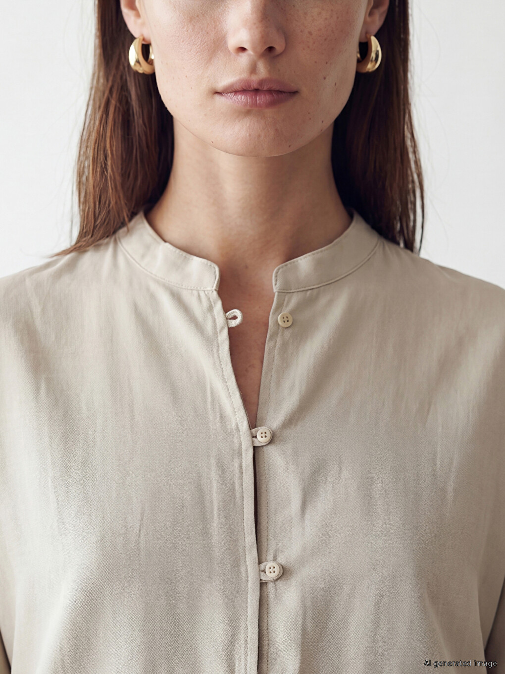 Grandad Collar Oversize Women's Shirt Tunic-2