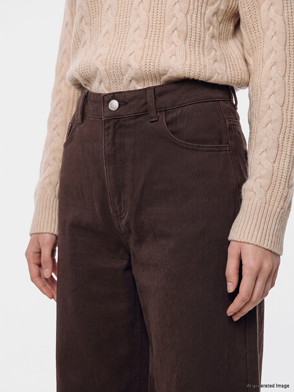 Yüksek Bel Wideleg Fit Kadın Jean Pantolon-2