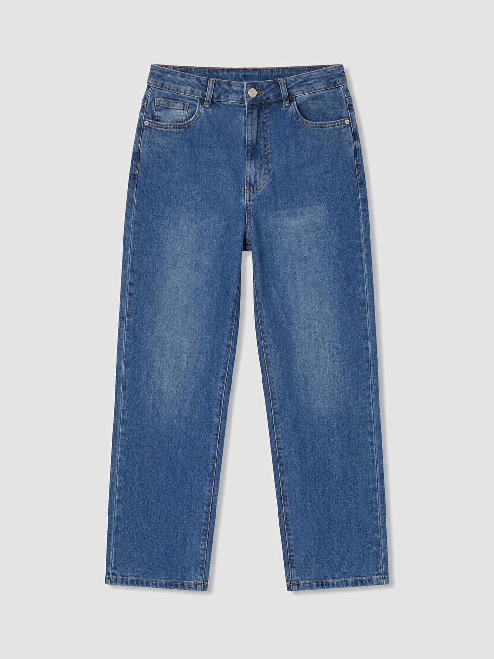 High Waisted Straight Fit Women's Jeans-4