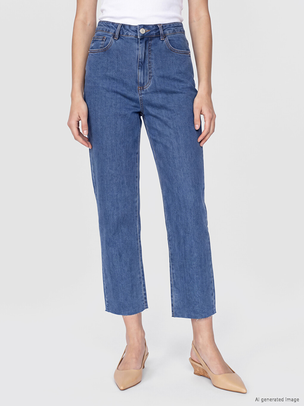 High Waisted Straight Fit Women's Jeans-1