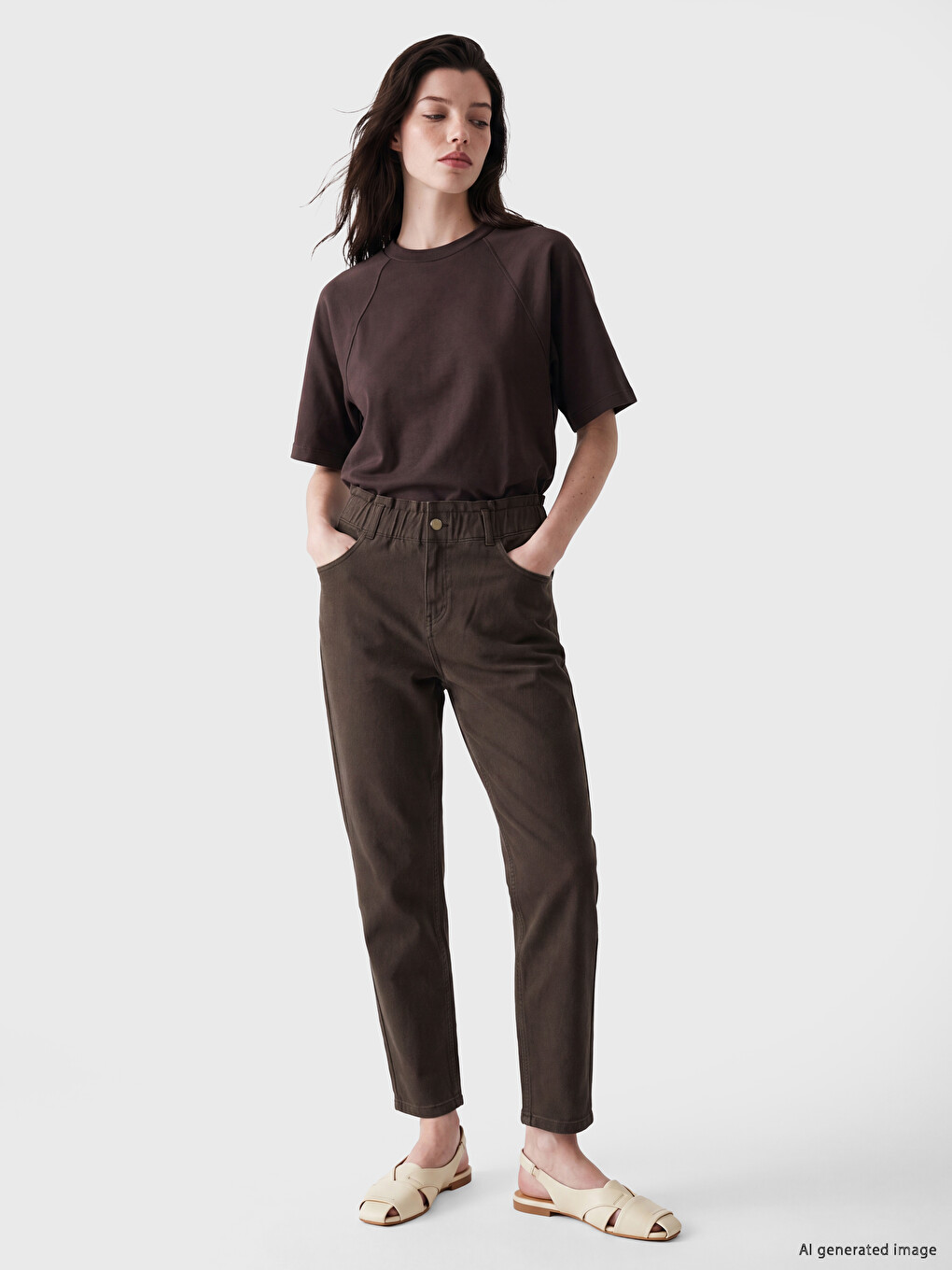 Woman Brown Jeans