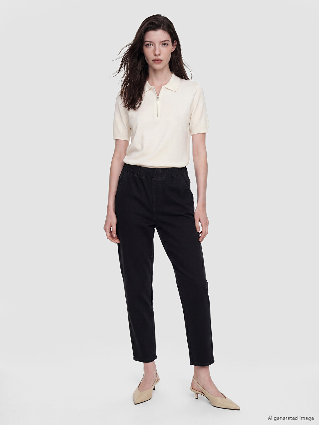 Elastic Waist Carrot Fit Women's Jeans