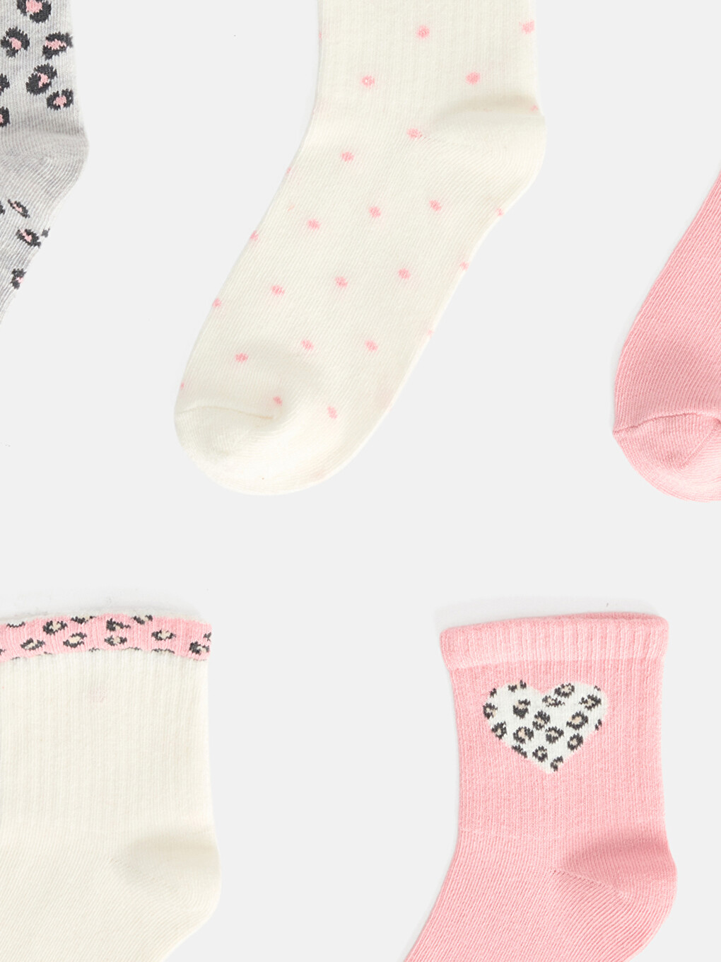Patterned Girls' Ankle Socks 5 Pack-1