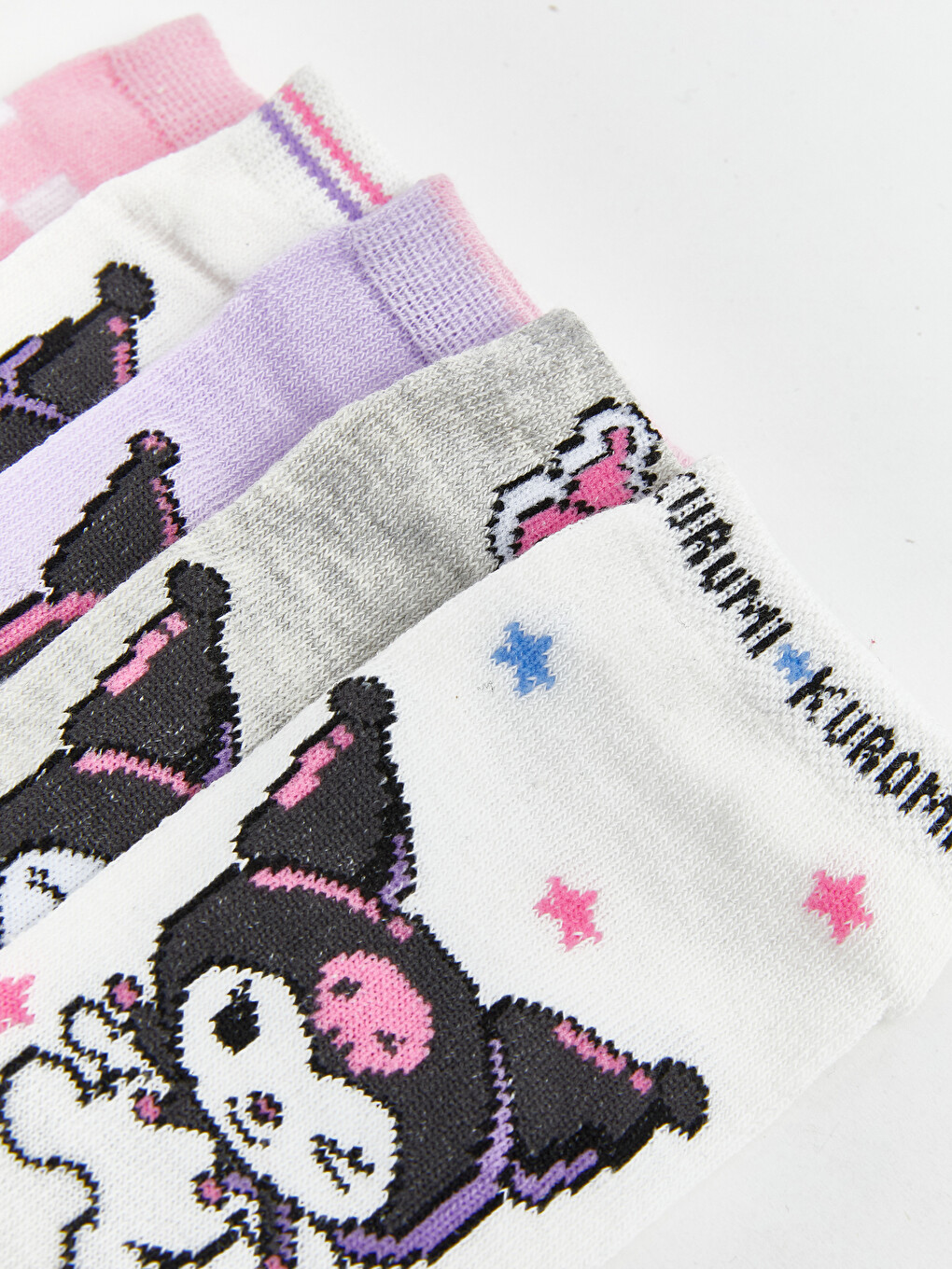 Kuromi Licensed Girls' Trainer Socks 5 Pack-6
