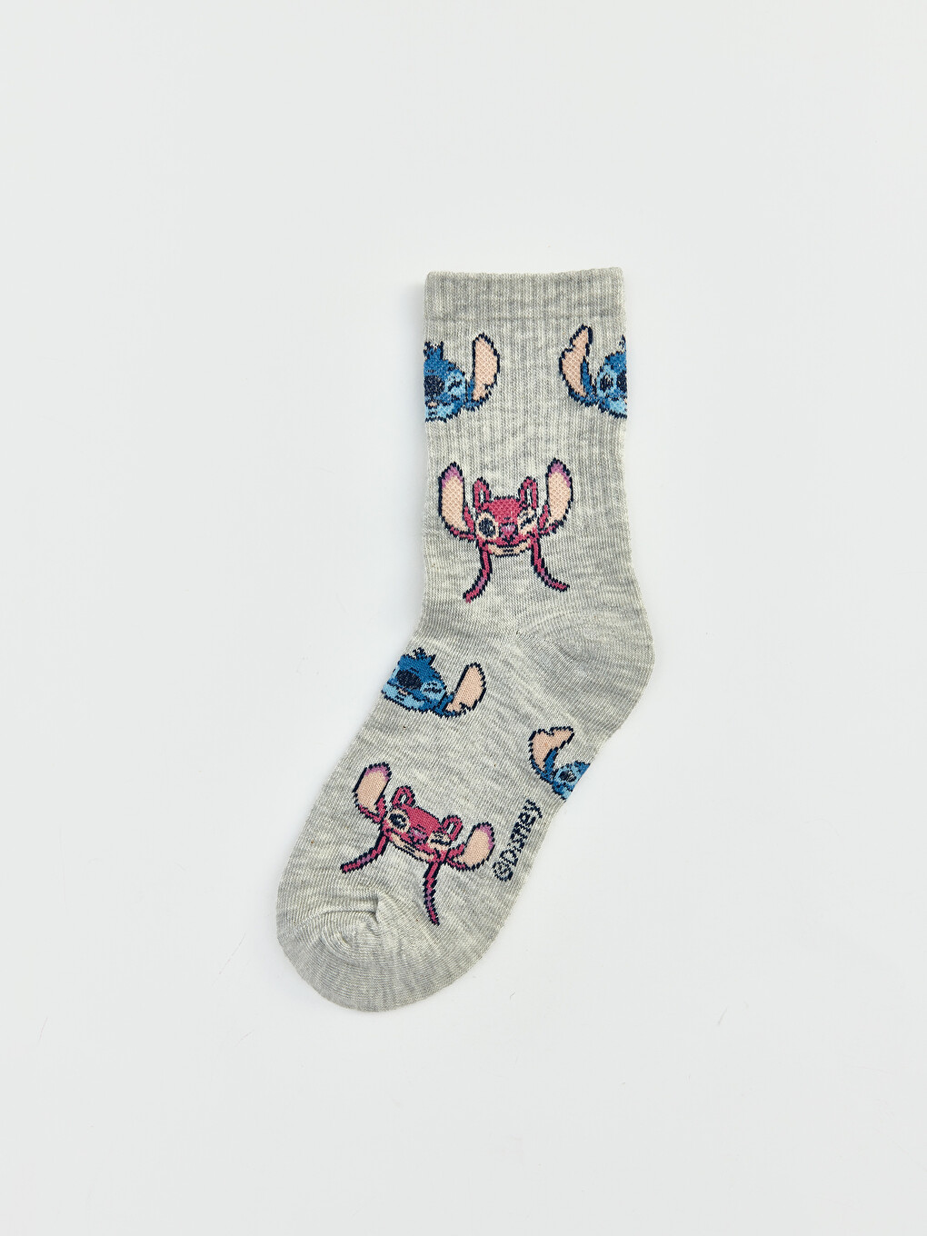 Lilo & Stitch Baskılı Kız Çocuk Soket Çorap 5'li Paket-4